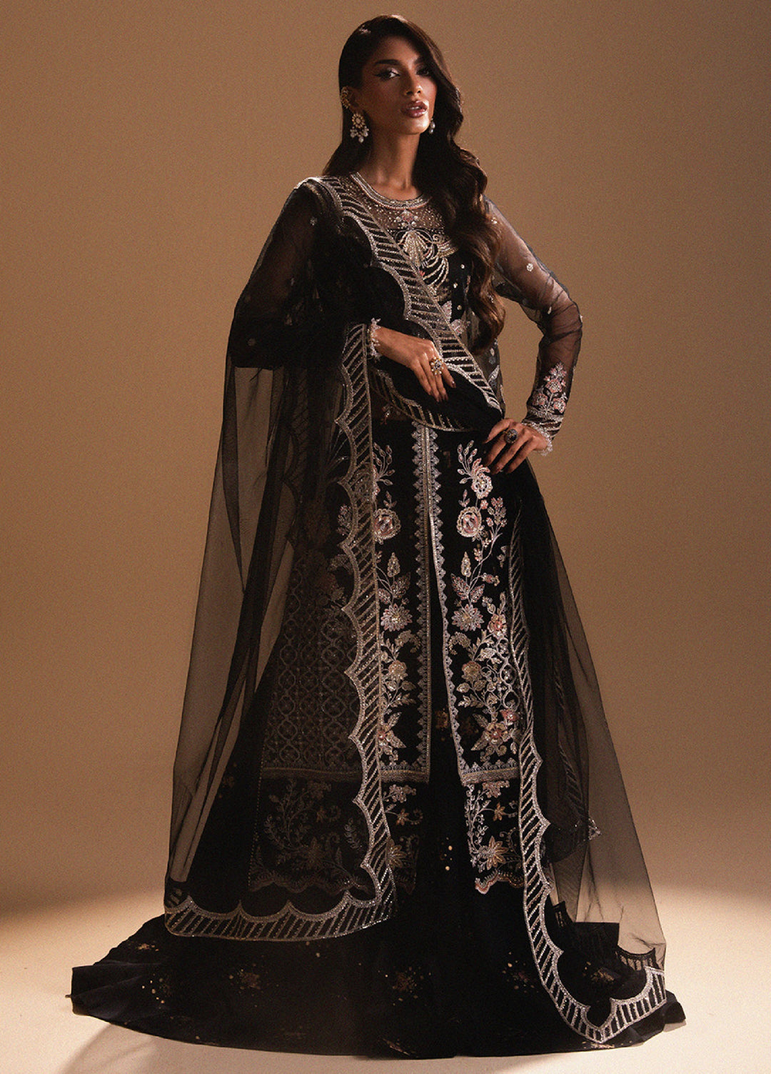 Afsanay by Zariya Luxury Embroidered Unstitched Chiffon 3 Piece Suits ZRY25LF D1 ZB50030 - Festive Collection