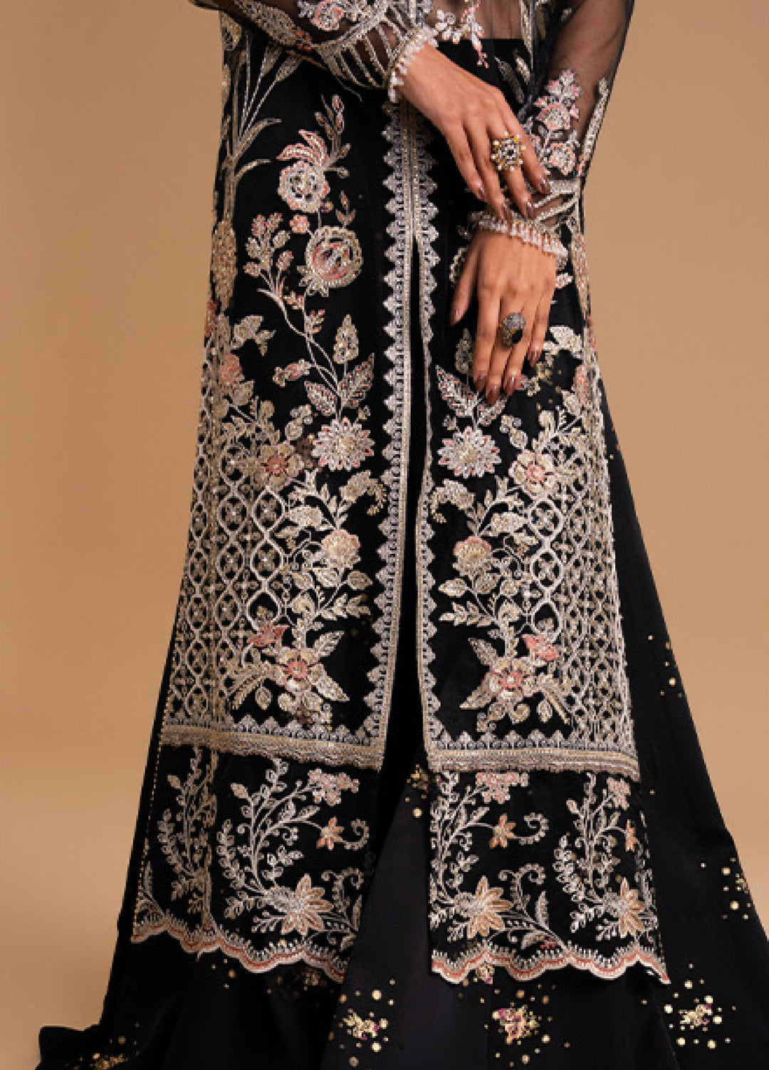 Afsanay by Zariya Luxury Embroidered Unstitched Chiffon 3 Piece Suits ZRY25LF D1 ZB50030 - Festive Collection