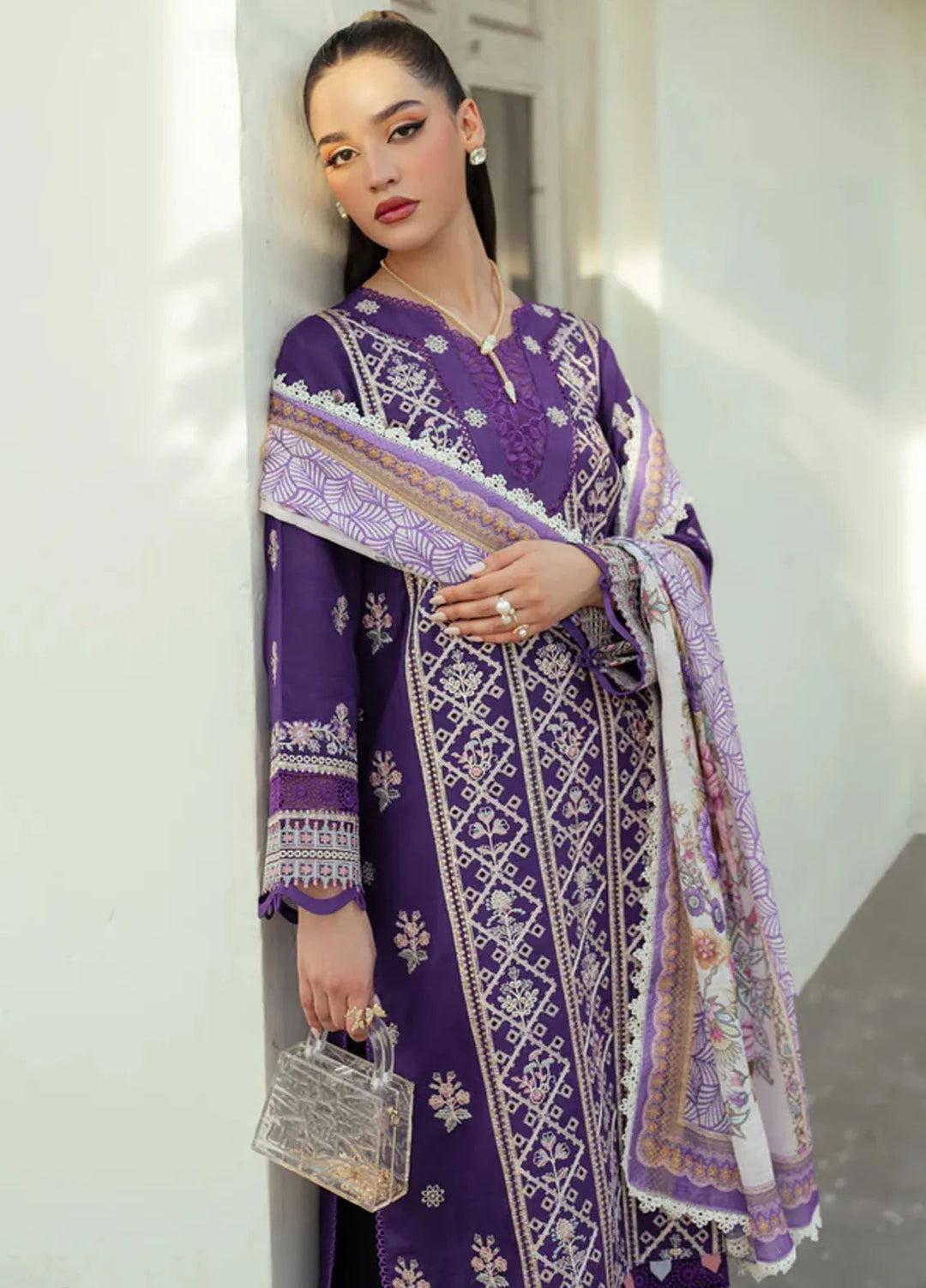 Miraal By Aabyaan Embroidered Chikankari Suit Unstitched 3 Piece ABY24M AV-02 Aymeen - Winter Collection