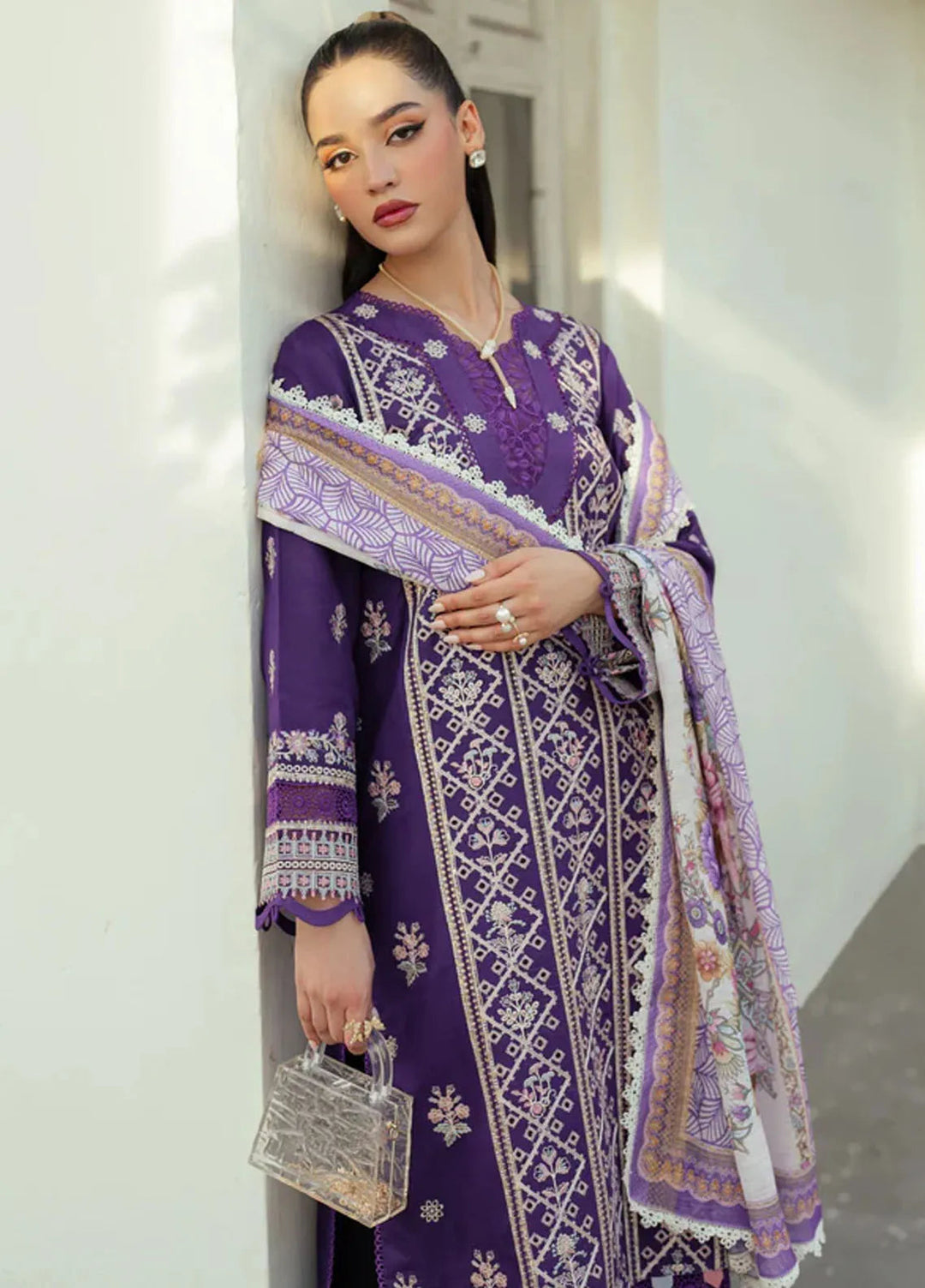 Miraal By Aabyaan Embroidered Chikankari Suit Unstitched 3 Piece ABY24M AV-02 Aymeen - Winter Collection