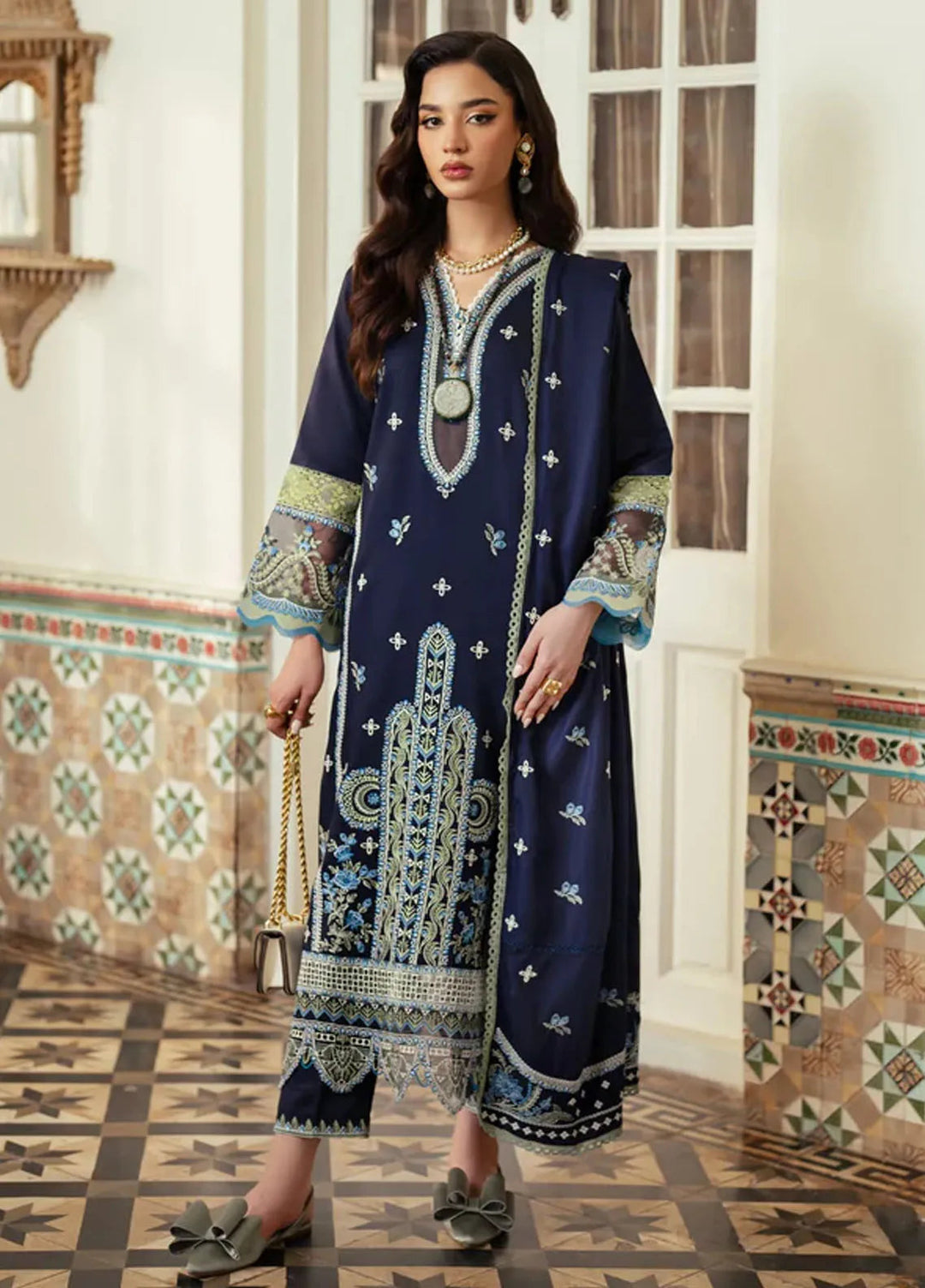 Miraal By Aabyaan Embroidered Chikankari Suit Unstitched 3 Piece ABY24M AV-03 Siran - Winter Collection