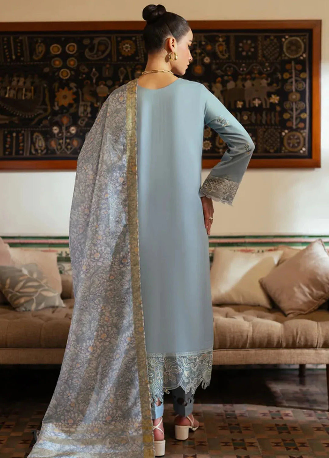 Miraal By Aabyaan Embroidered Chikankari Suit Unstitched 3 Piece ABY24M AV-04 Maleen - Winter Collection