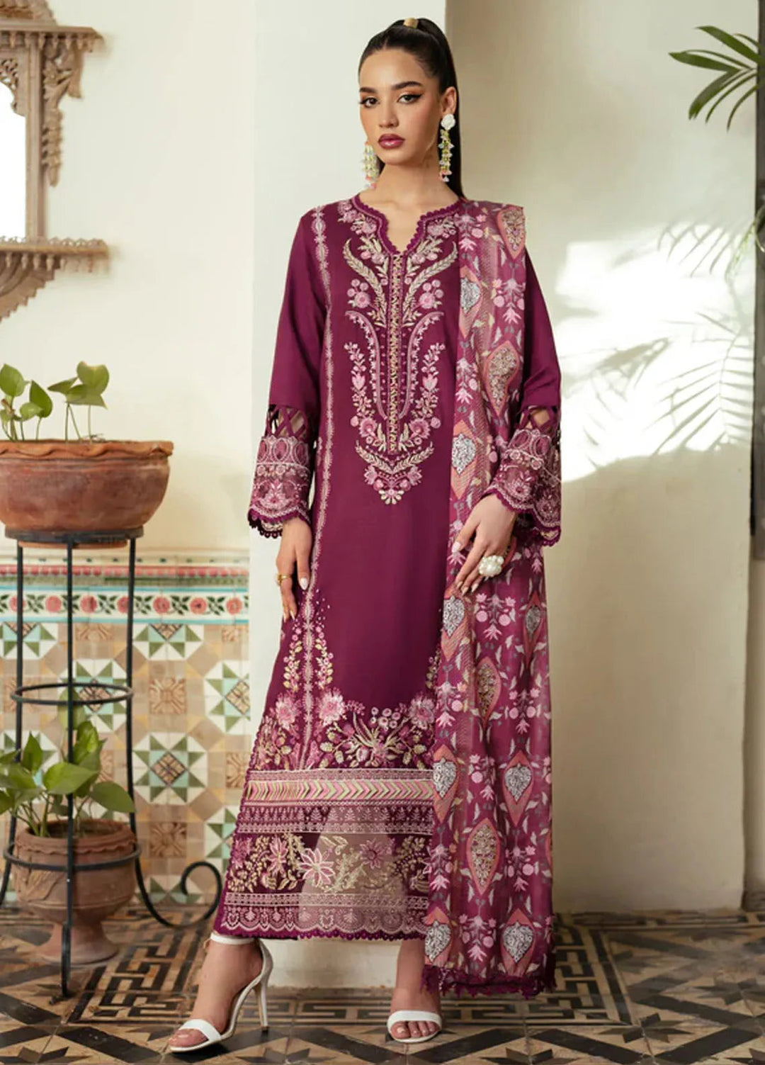 Miraal By Aabyaan Embroidered Chikankari Suit Unstitched 3 Piece ABY24M AV-05 Besma - Winter Collection