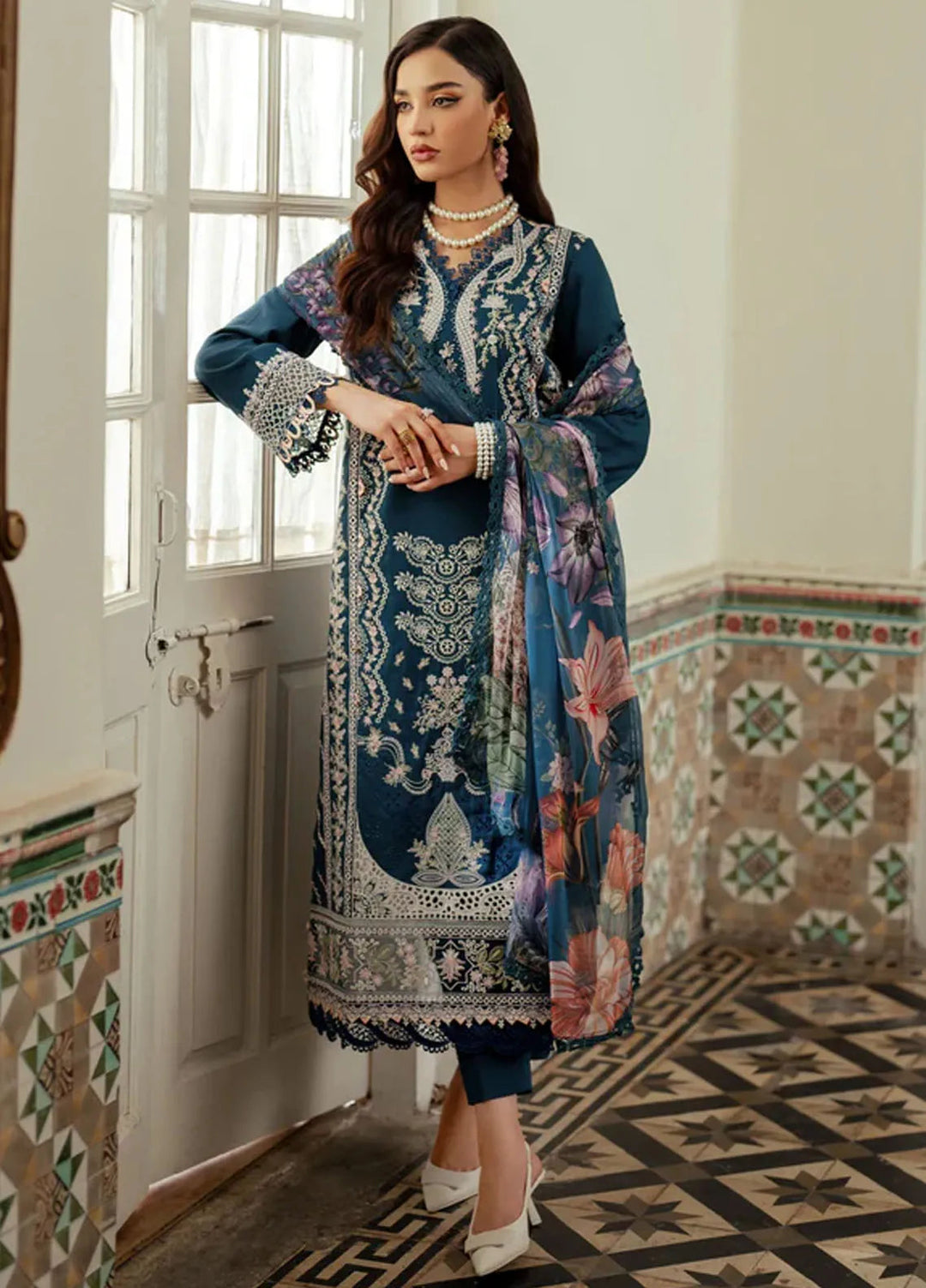 Miraal By Aabyaan Embroidered Chikankari Suit Unstitched 3 Piece ABY24M AV-06 Ruya - Winter Collection