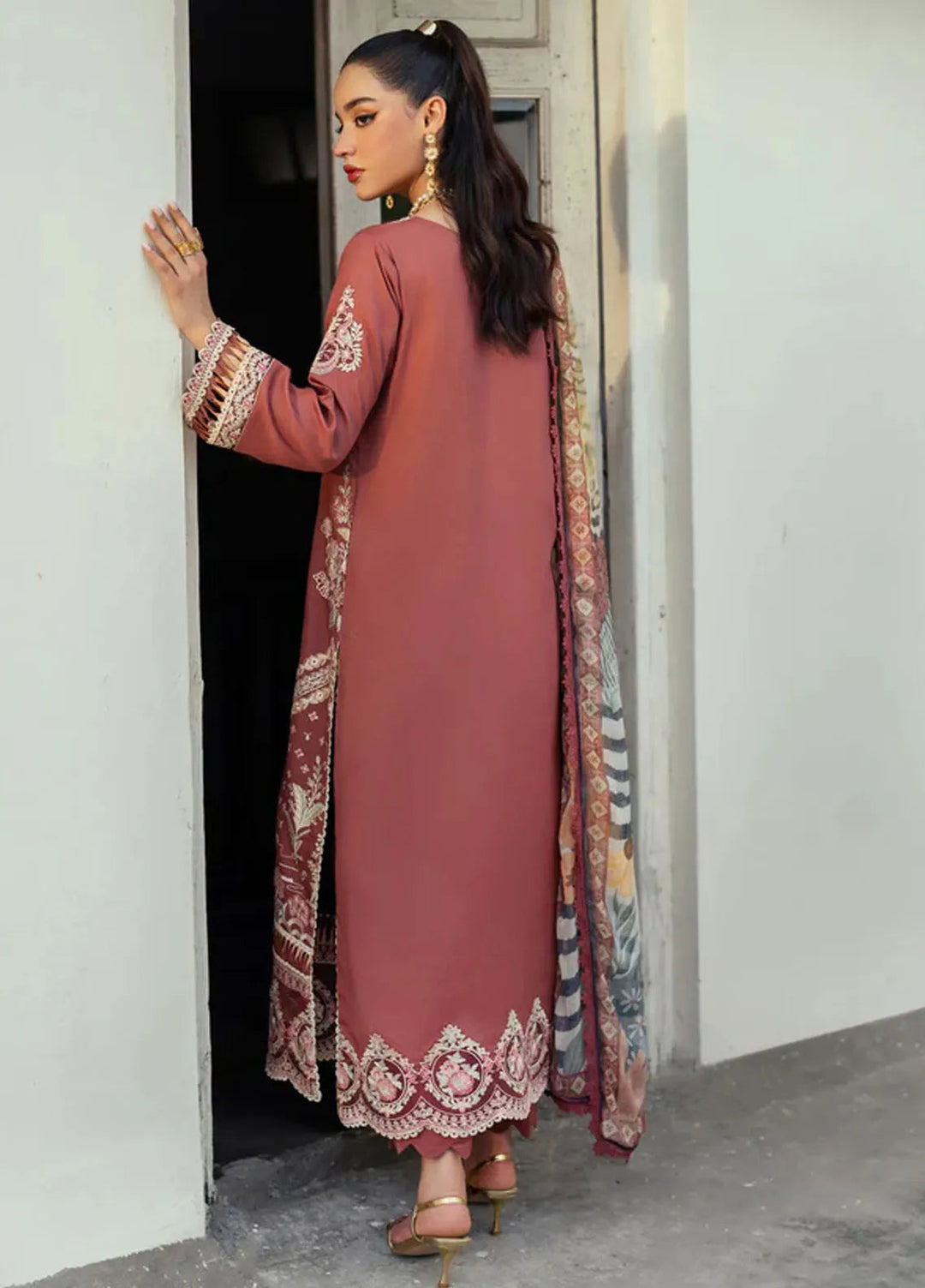 Miraal By Aabyaan Embroidered Chikankari Suit Unstitched 3 Piece ABY24M AV-07 Veeda - Winter Collection