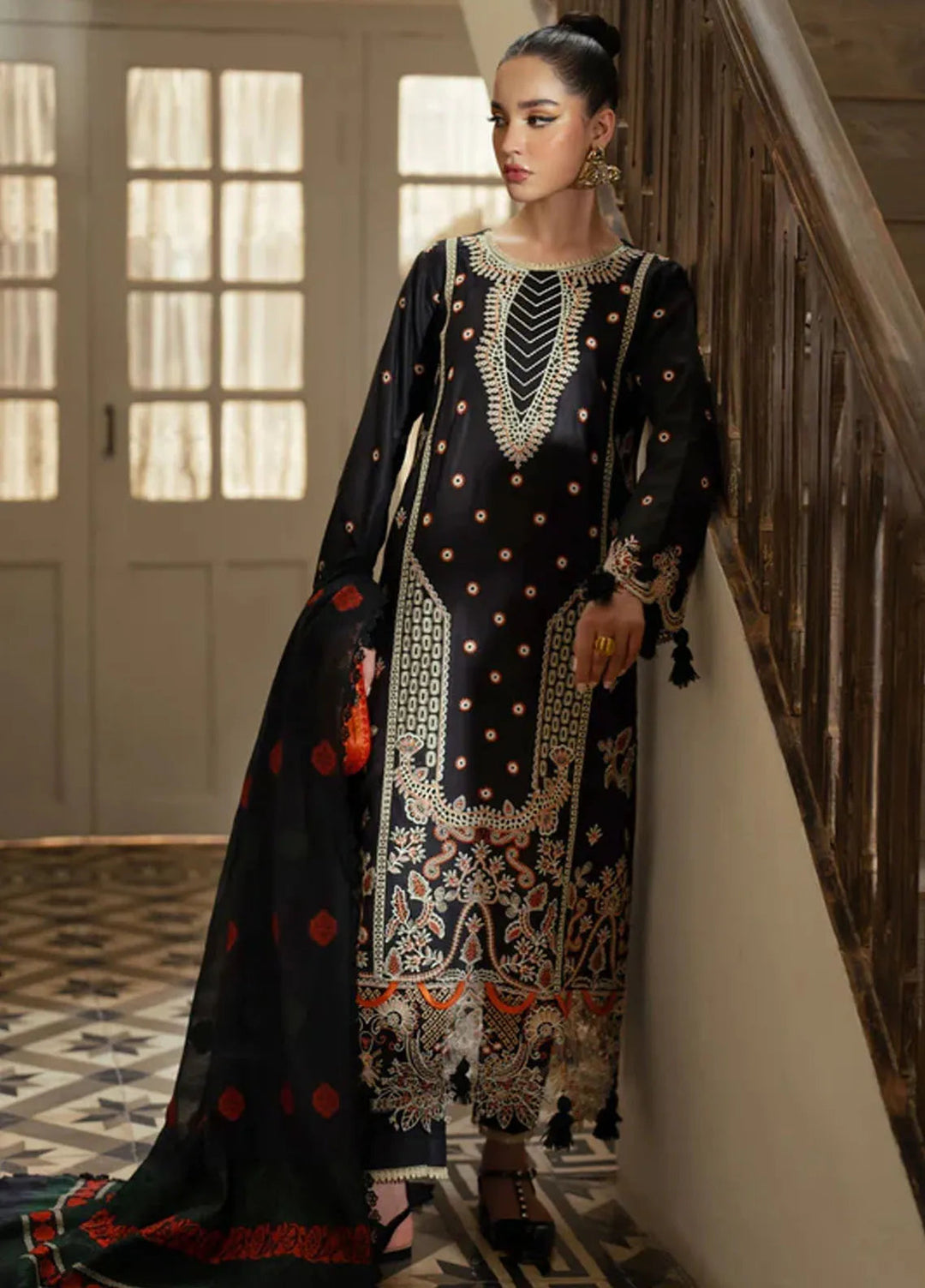 Miraal By Aabyaan Embroidered Chikankari Suit Unstitched 3 Piece ABY24M AV-09 Fatin - Winter Collection