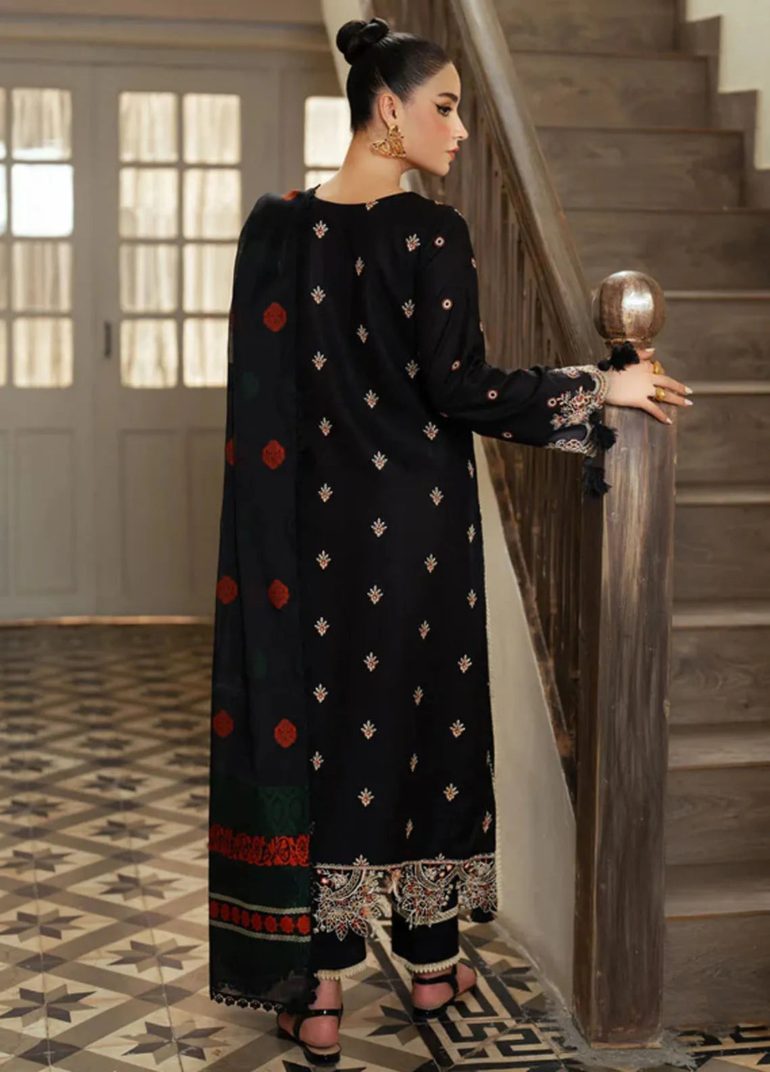 Miraal By Aabyaan Embroidered Chikankari Suit Unstitched 3 Piece ABY24M AV-09 Fatin - Winter Collection