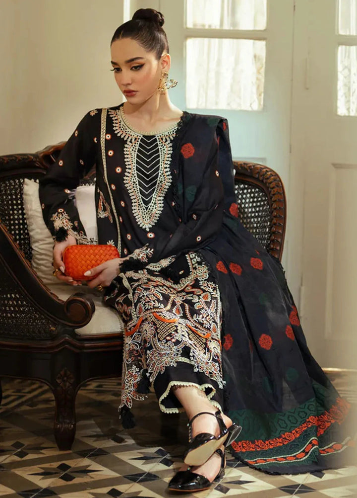 Miraal By Aabyaan Embroidered Chikankari Suit Unstitched 3 Piece ABY24M AV-09 Fatin - Winter Collection