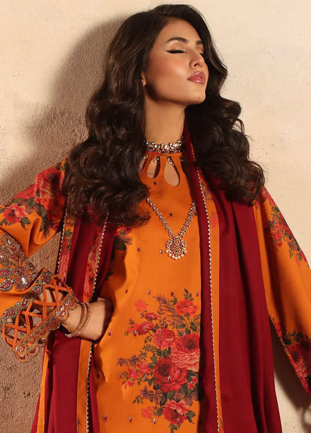 Miraas by Charizma Embroidered Viscose Suit Unstitched 3 Piece CMW4-07 - Winter Collection