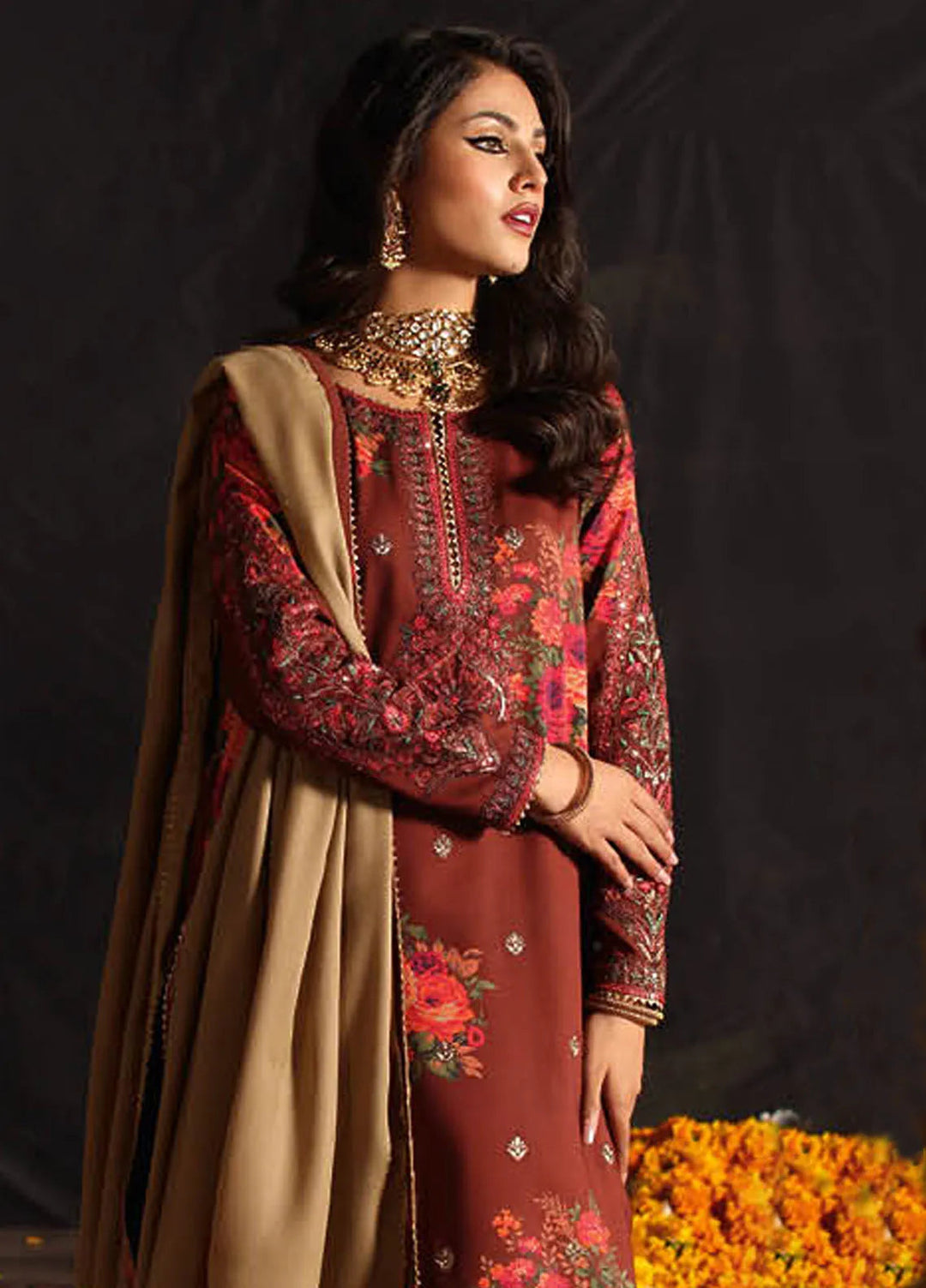 Miraas by Charizma Embroidered Viscose Suit Unstitched 3 Piece CMW4-08 - Winter Collection