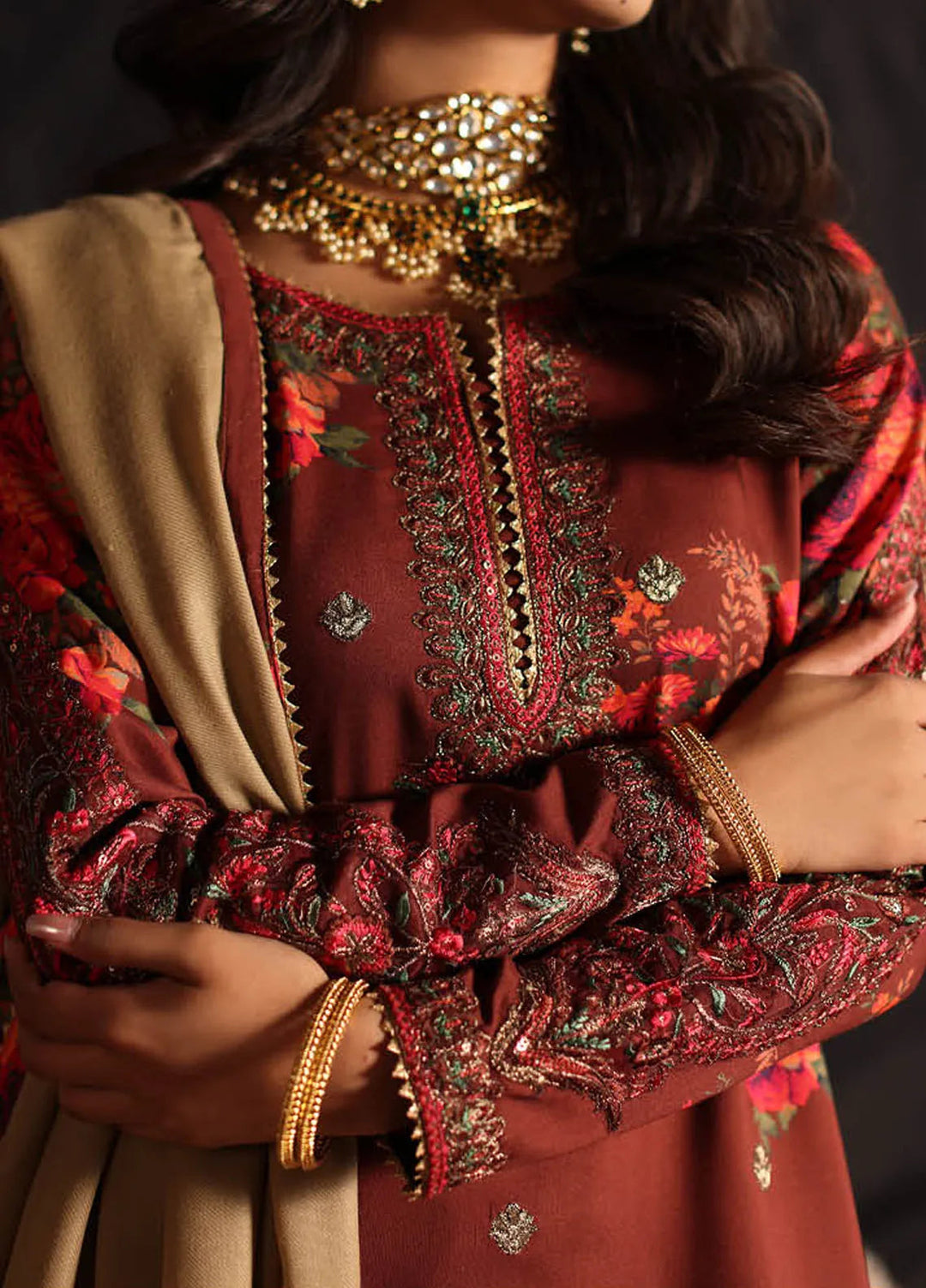 Miraas by Charizma Embroidered Viscose Suit Unstitched 3 Piece CMW4-08 - Winter Collection