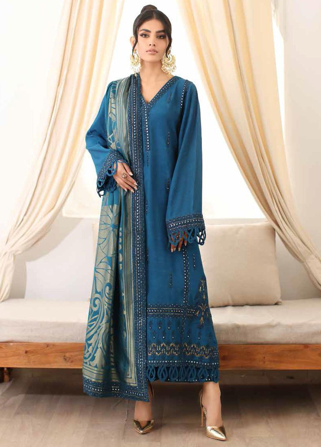 Miraas By Charizma Embroidered Staple Suits Unstitched 3 Piece CRZ23MS CM3-02 - Winter Collection