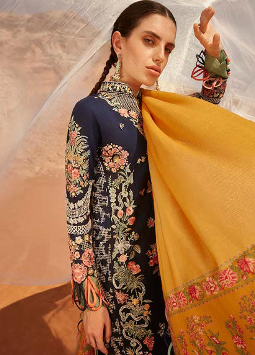 Mirage By Elan Embroidered Slub Khaddar Suits Unstitched 3 Piece EL22M EW21-02 AYANNA - Winter Collection