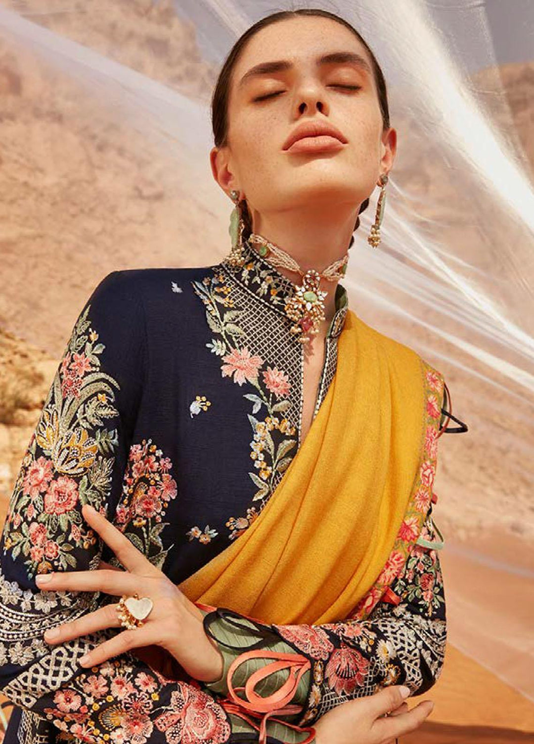 Mirage By Elan Embroidered Slub Khaddar Suits Unstitched 3 Piece EL22M EW21-02 AYANNA - Winter Collection