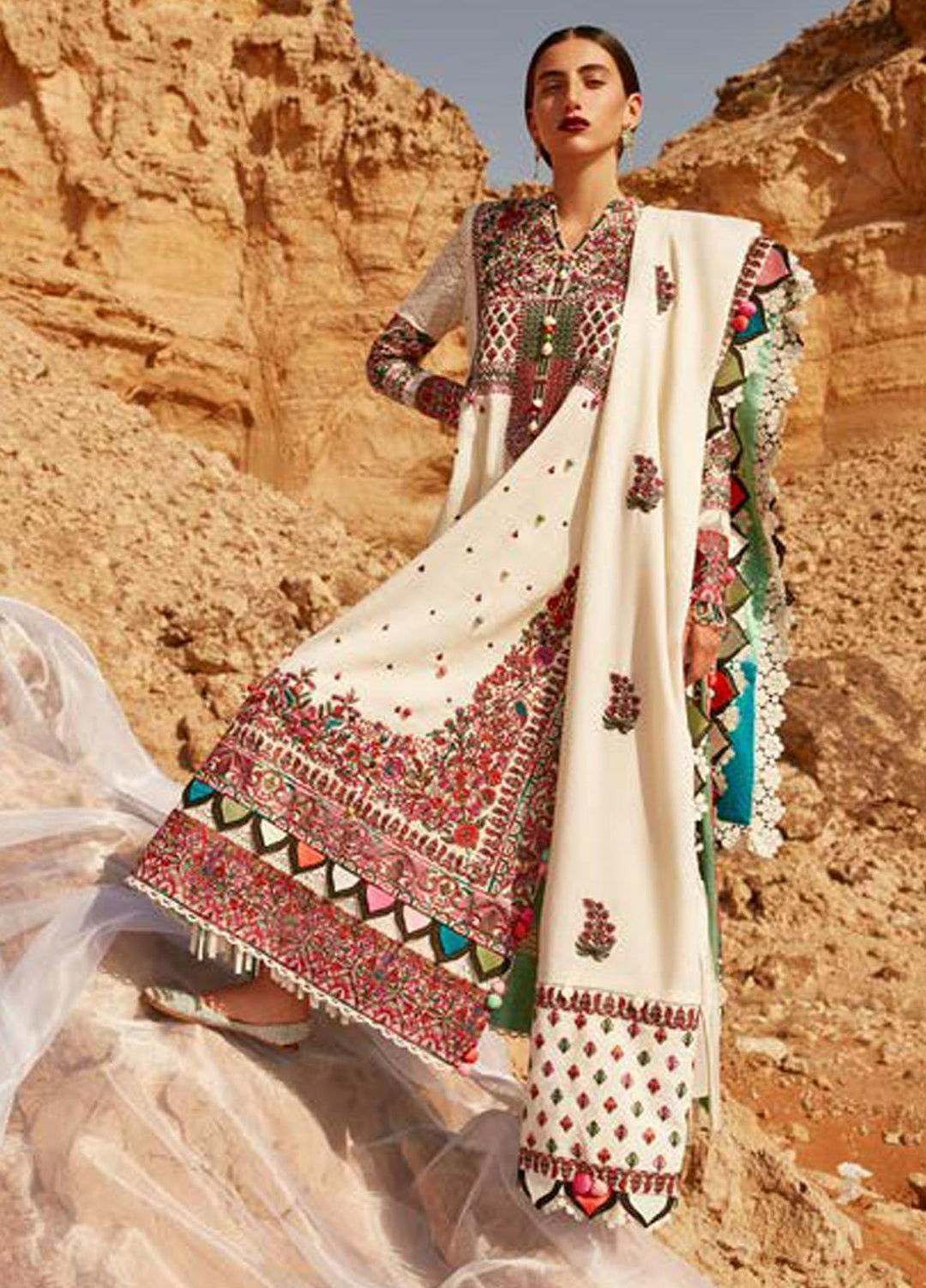 Mirage By Elan Embroidered Slub Khaddar Suits Unstitched 3 Piece EL22M EW21-04 ELANIA - Winter Collection