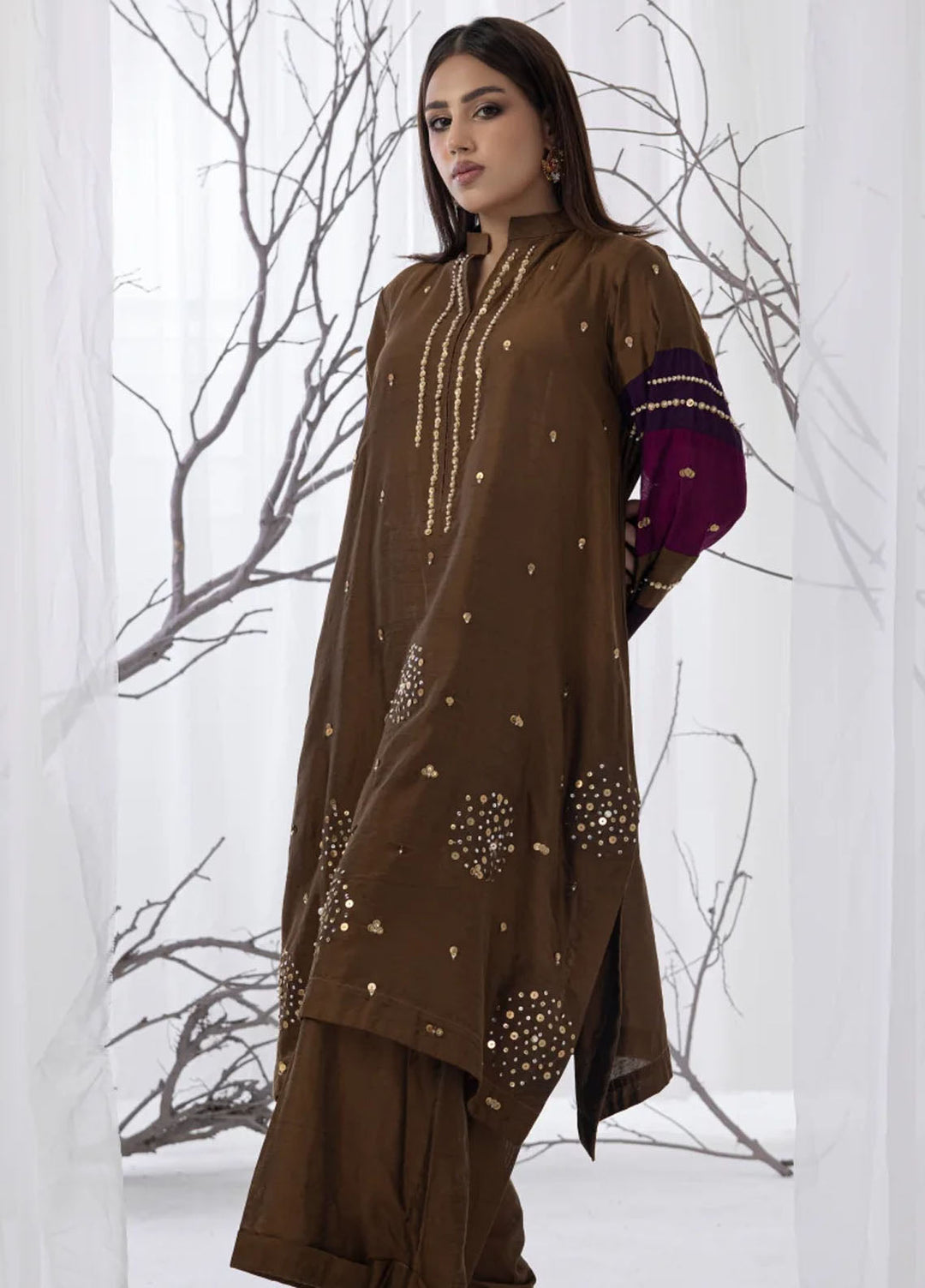 Miras Pret Embroidered Katan silk 2 Piece Araya