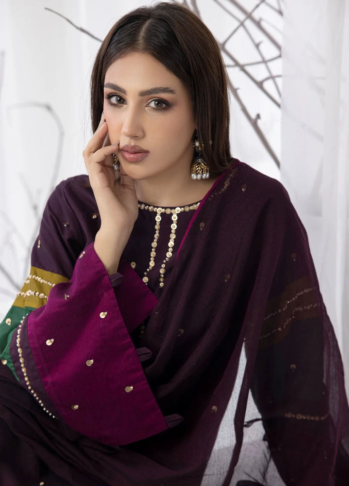 Miras Pret Embroidered Katan silk 3 Piece Ryma