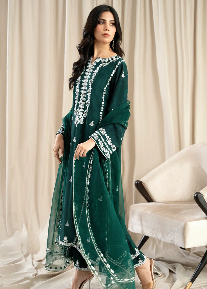 Miras Pret Embroidered Korean raw silk 3 Piece Suit Freya