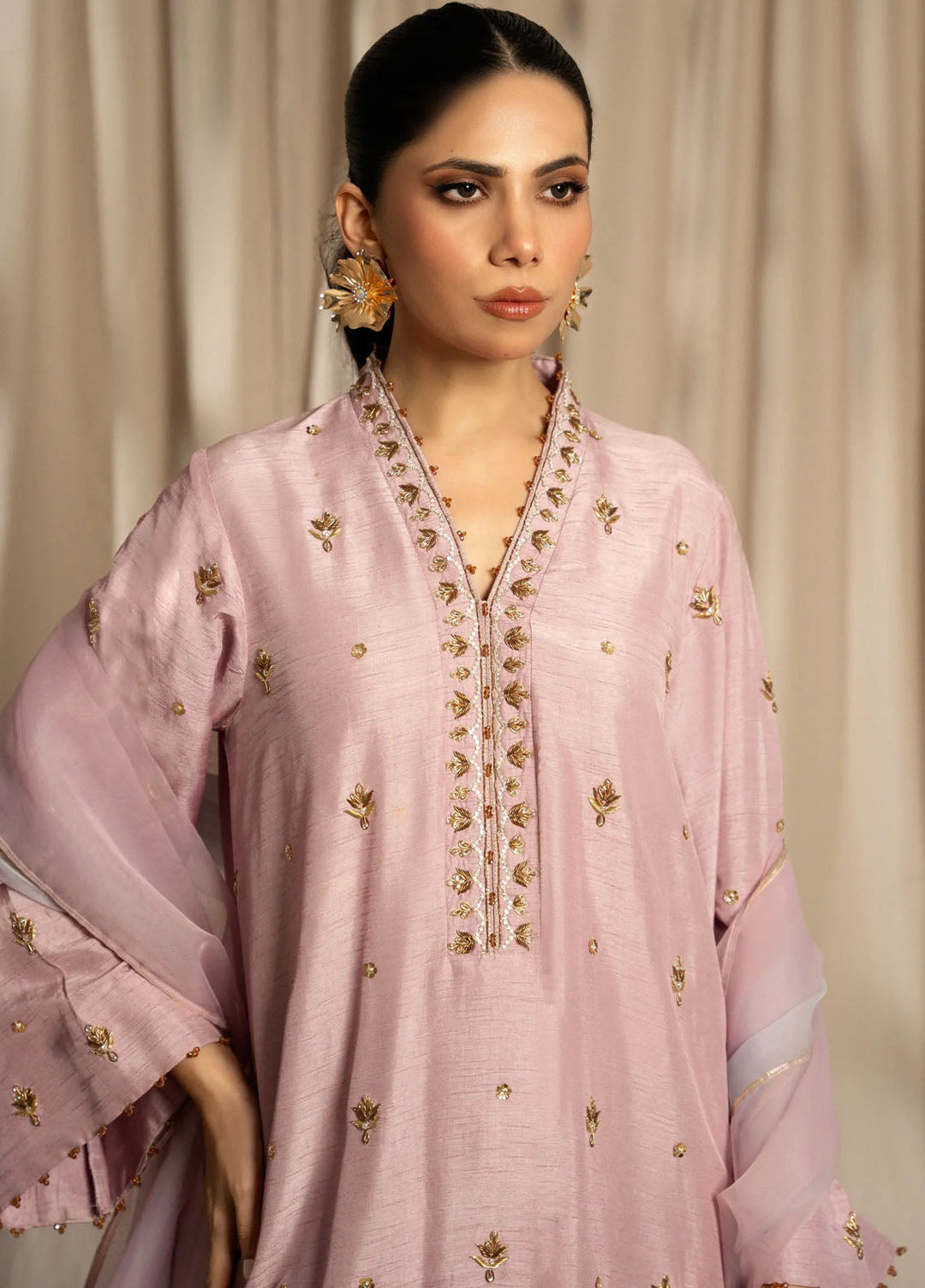 Miras Pret Embroidered Korean raw silk 3 Piece Suit Noa