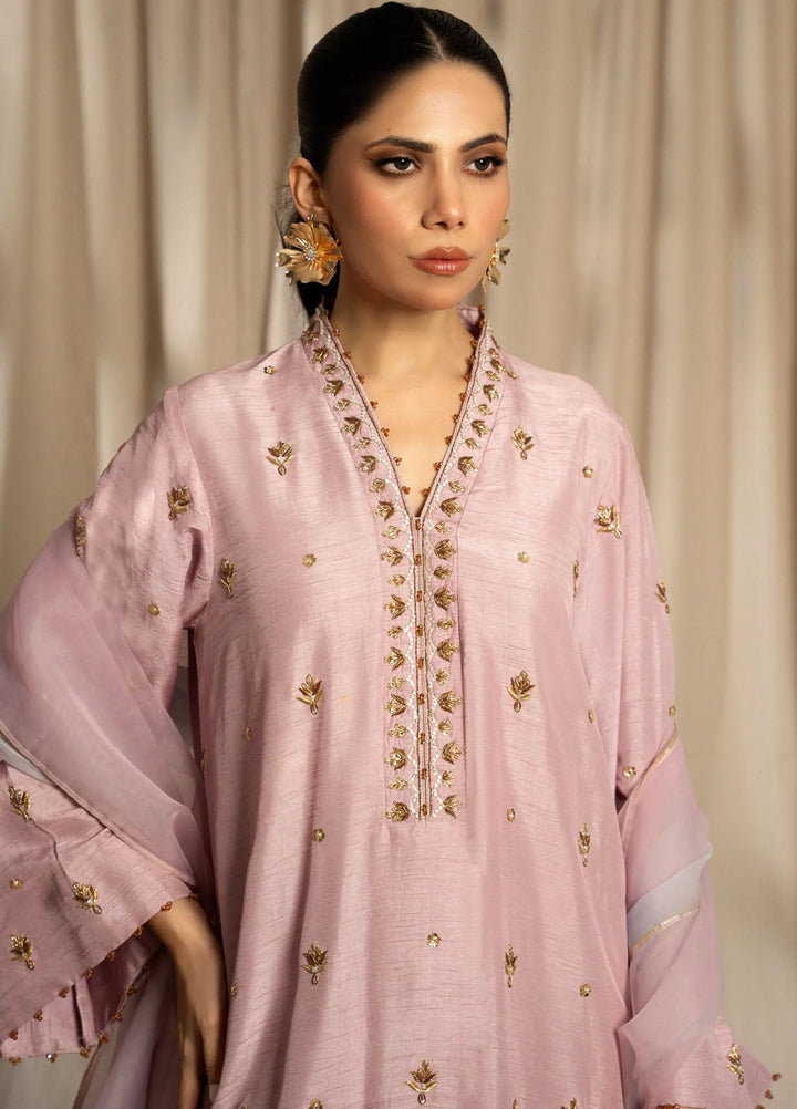 Miras Pret Embroidered Korean raw silk 3 Piece Suit Noa