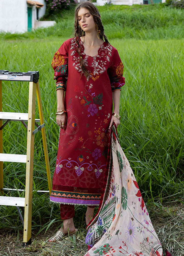 Mirasol by Mushq Embroidered Cambric Suits Unstitched 3 Piece MQ25MH D-01 B Amber Bosque - Summer Collection