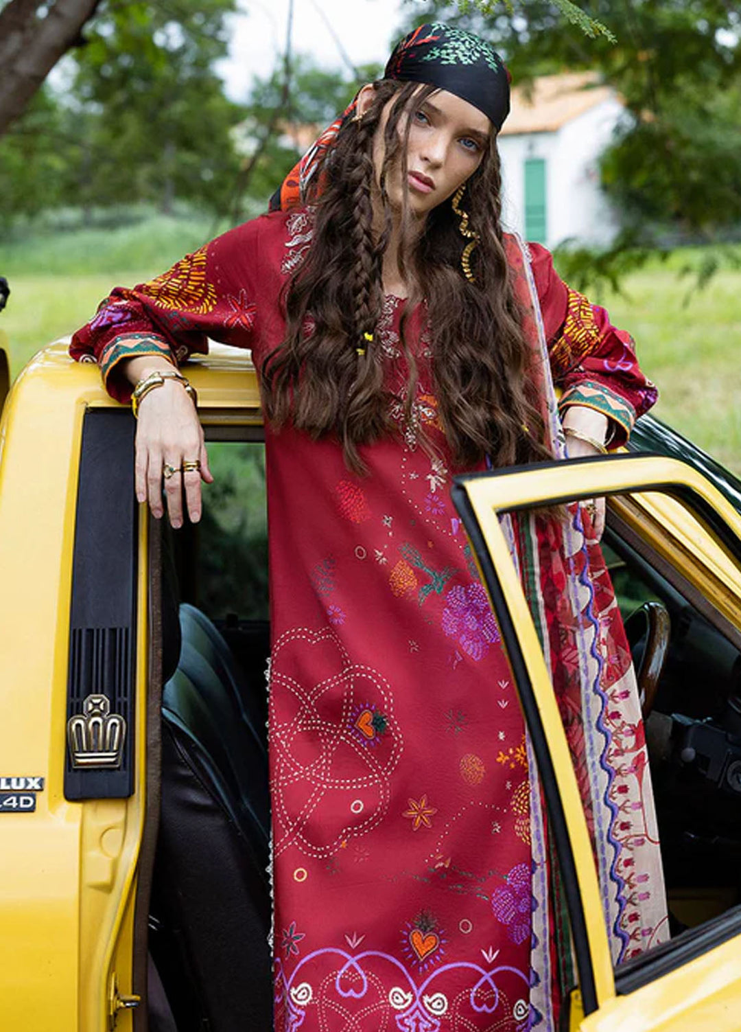 Mirasol by Mushq Embroidered Cambric Suits Unstitched 3 Piece MQ25MH D-01 B Amber Bosque - Summer Collection