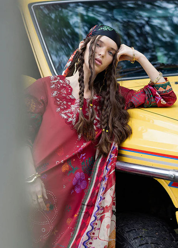 Mirasol by Mushq Embroidered Cambric Suits Unstitched 3 Piece MQ25MH D-01 B Amber Bosque - Summer Collection