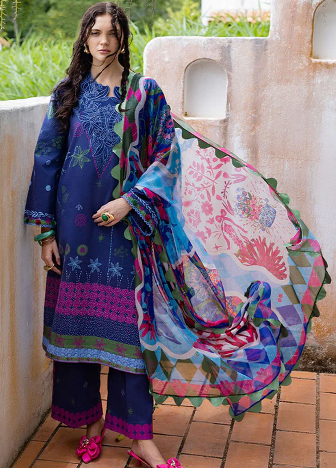 Mirasol by Mushq Embroidered Cambric Suits Unstitched 3 Piece MQ25MH D-02 A Amor Grito - Summer Collection