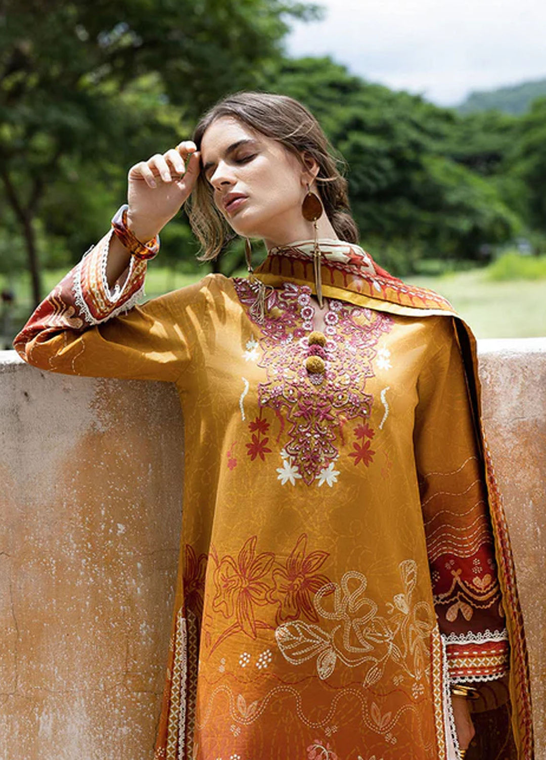 Mirasol by Mushq Embroidered Cambric Suits Unstitched 3 Piece MQ25MH D-03 A Desierto Sol - Summer Collection