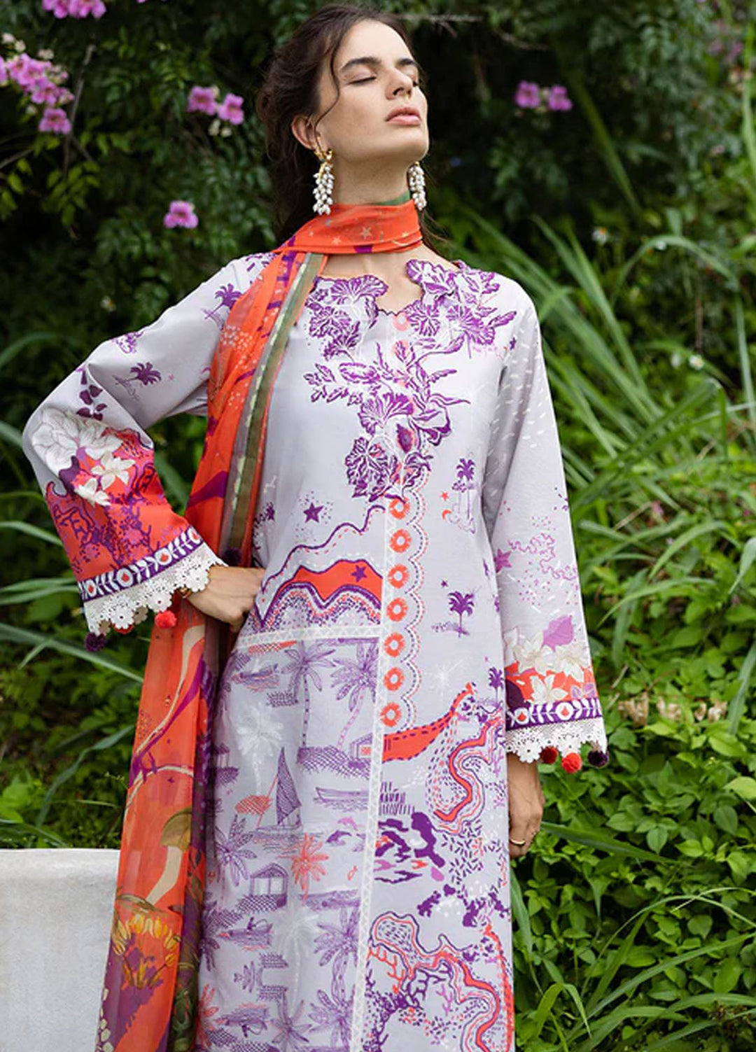 Mirasol by Mushq Embroidered Cambric Suits Unstitched 3 Piece MQ25MH D-04 A Luna Plata - Summer Collection