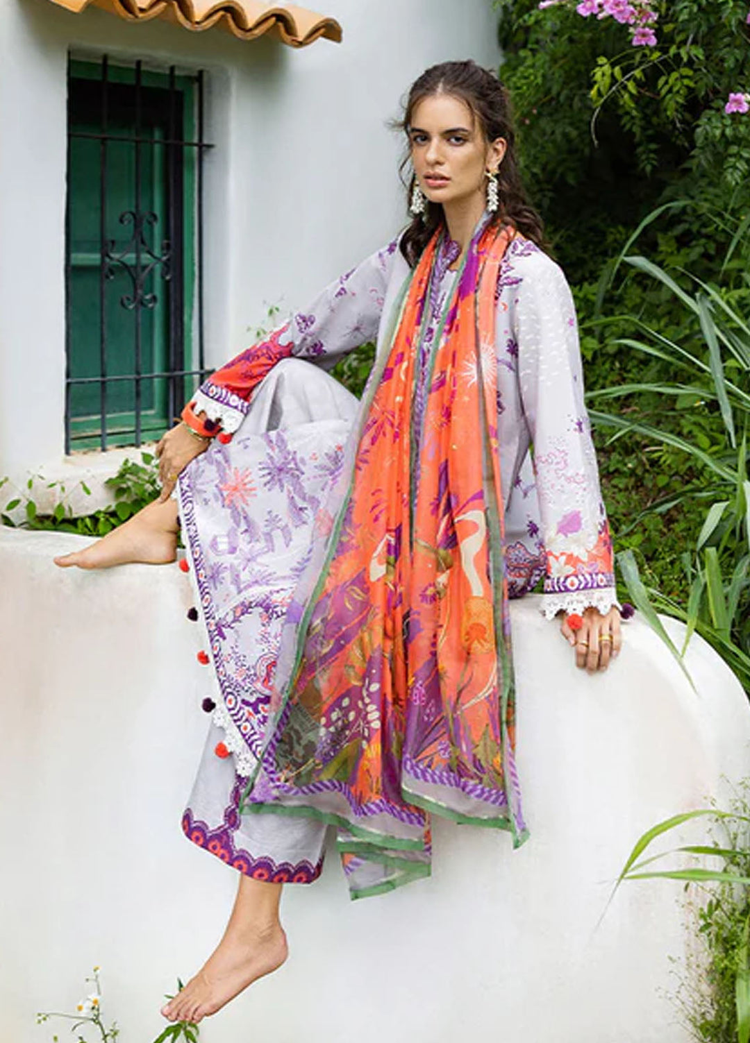 Mirasol by Mushq Embroidered Cambric Suits Unstitched 3 Piece MQ25MH D-04 A Luna Plata - Summer Collection