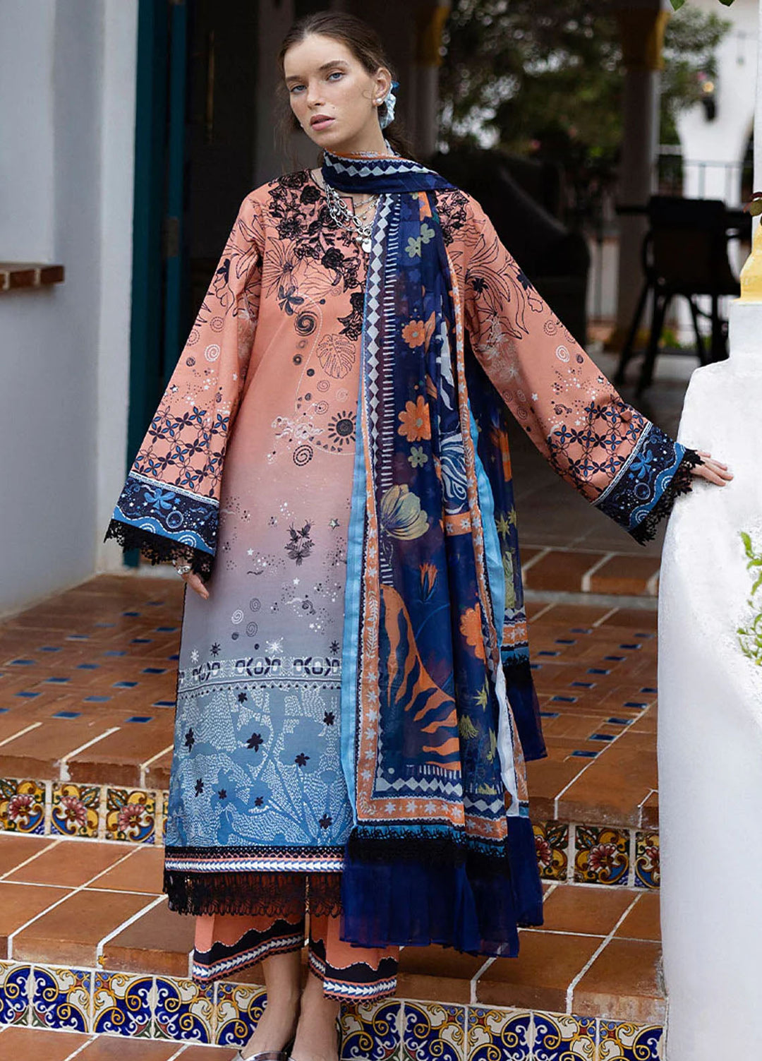 Mirasol by Mushq Embroidered Cambric Suits Unstitched 3 Piece MQ25MH D-05 A Viento Vivi - Summer Collection