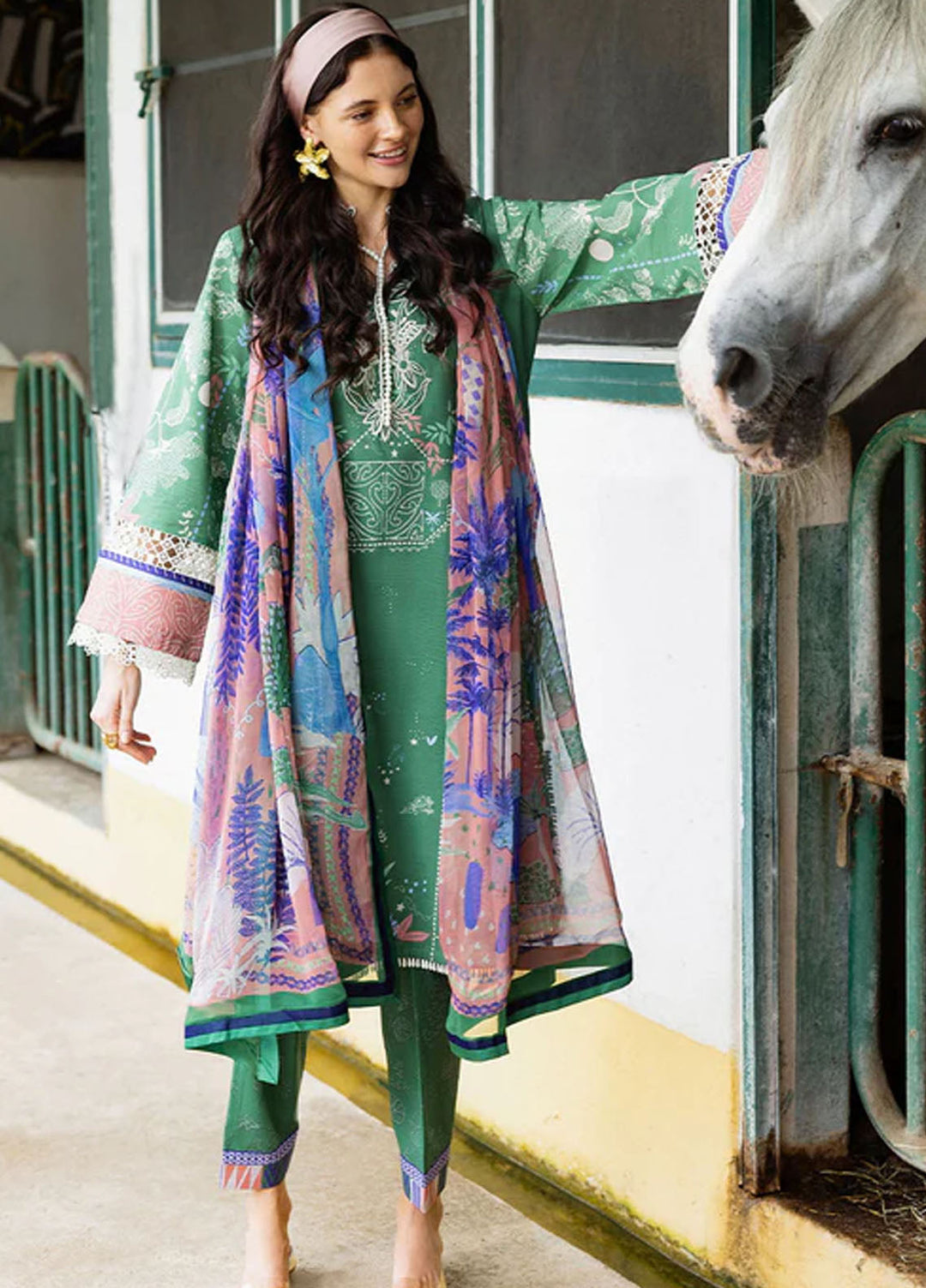 Mirasol by Mushq Embroidered Cambric Suits Unstitched 3 Piece MQ25MH D-06 A Flor Jazmin - Summer Collection