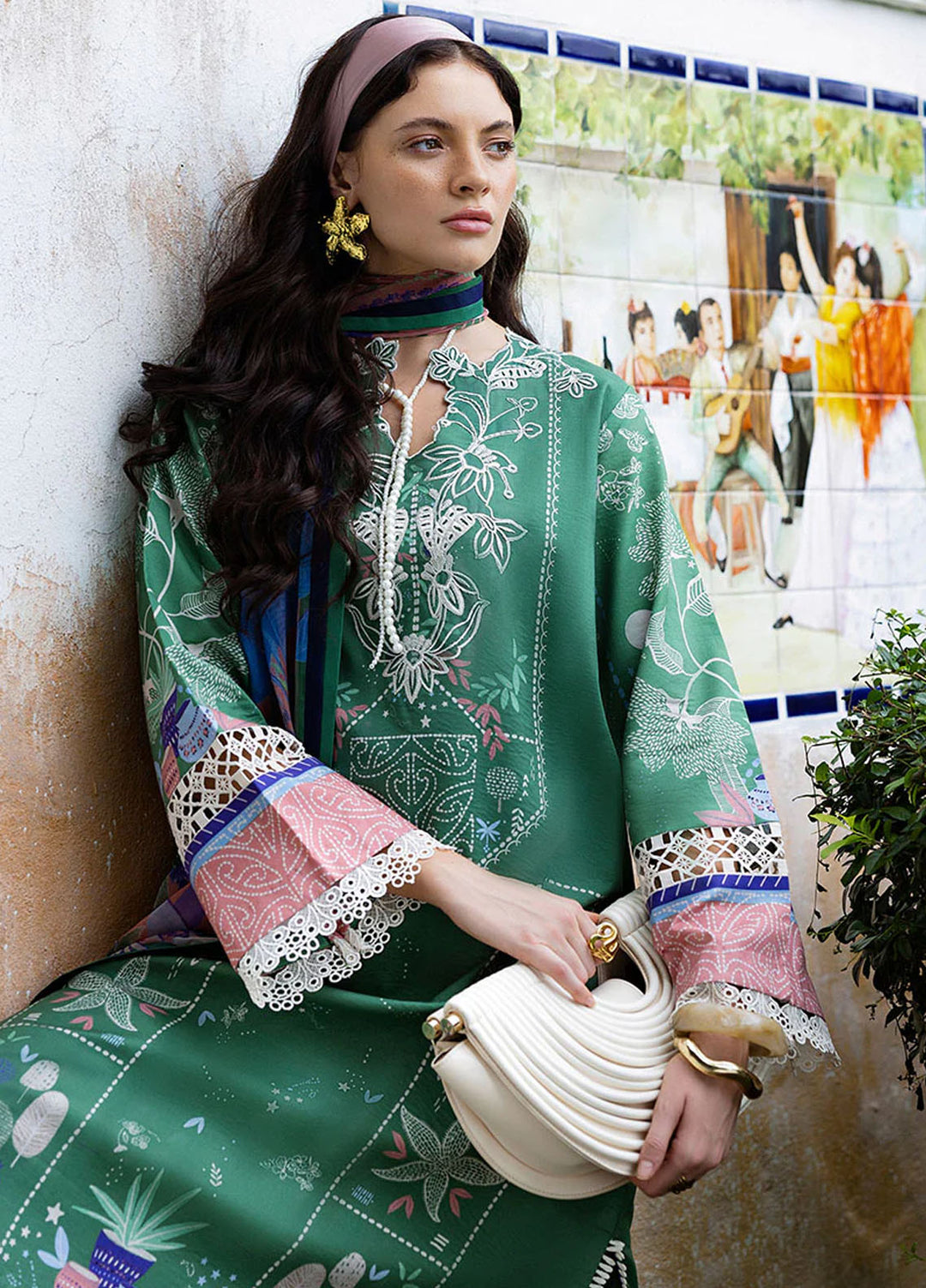 Mirasol by Mushq Embroidered Cambric Suits Unstitched 3 Piece MQ25MH D-06 A Flor Jazmin - Summer Collection