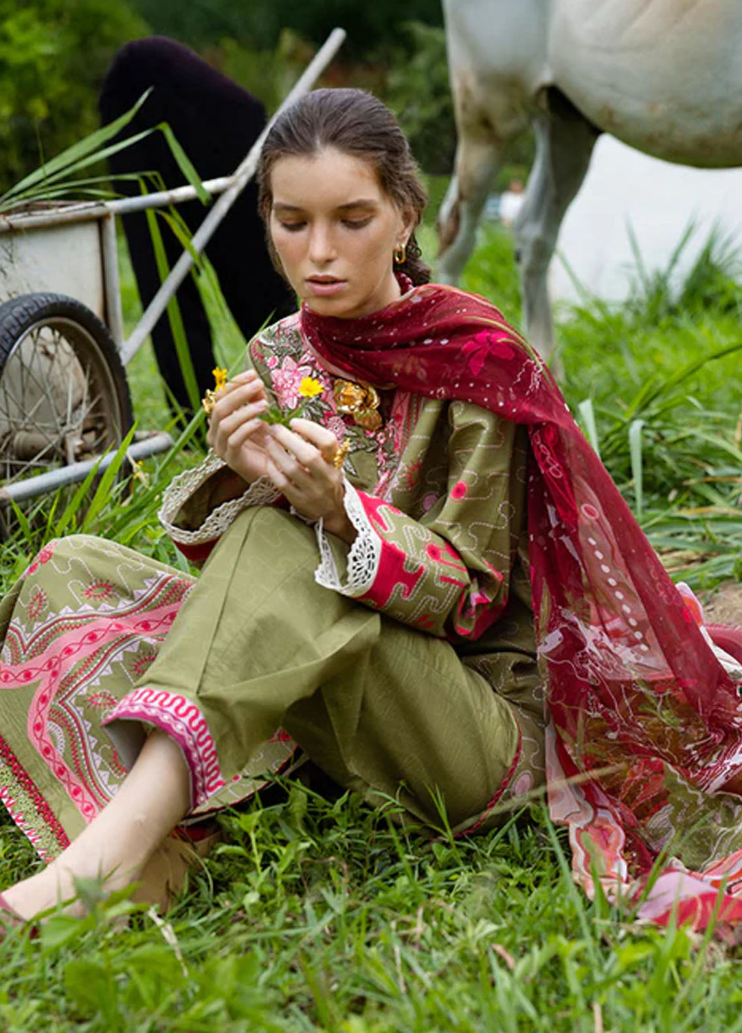 Mirasol by Mushq Embroidered Cambric Suits Unstitched 3 Piece MQ25MH D-08 A Cielo Sol - Summer Collection