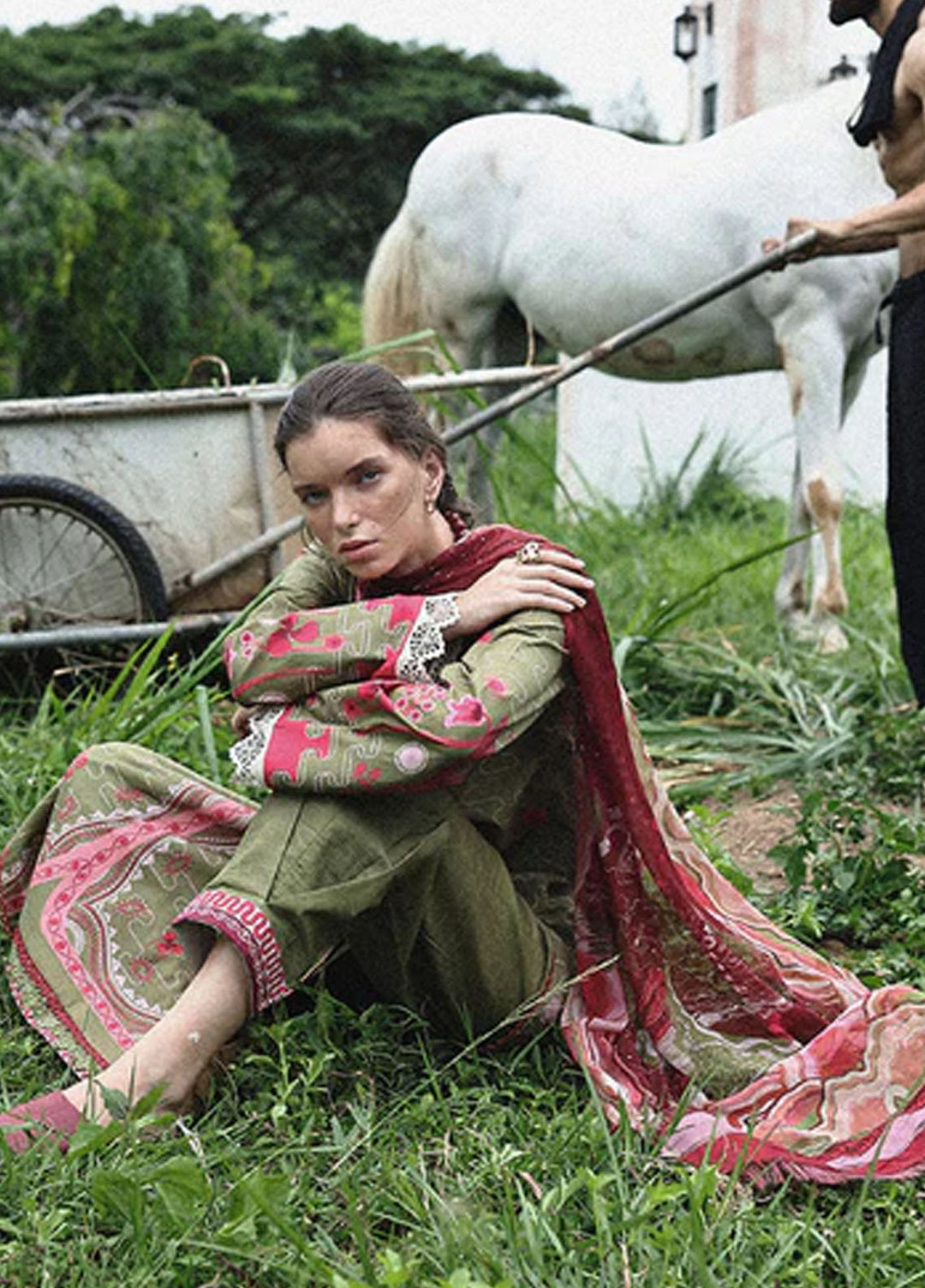 Mirasol by Mushq Embroidered Cambric Suits Unstitched 3 Piece MQ25MH D-08 A Cielo Sol - Summer Collection