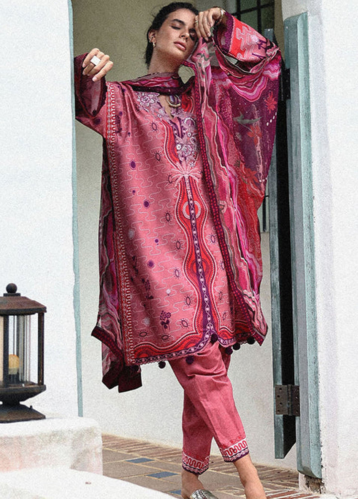 Mirasol by Mushq Embroidered Cambric Suits Unstitched 3 Piece MQ25MH D-08 B Coral Mar - Summer Collection