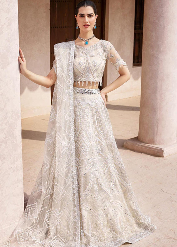 Mirha By Emaan Adeel Embroidered Net Suits Unstitched 3 Piece EA23M MH-201 - Wedding Collection