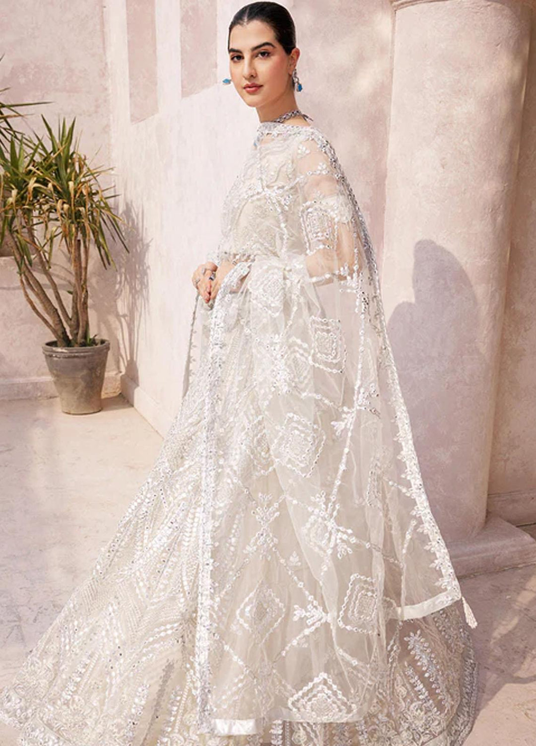 Mirha By Emaan Adeel Embroidered Net Suits Unstitched 3 Piece EA23M MH-201 - Wedding Collection