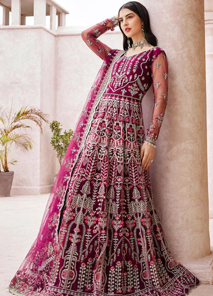 Mirha By Emaan Adeel Embroidered Net Suits Unstitched 3 Piece EA23M MH-202 - Wedding Collection