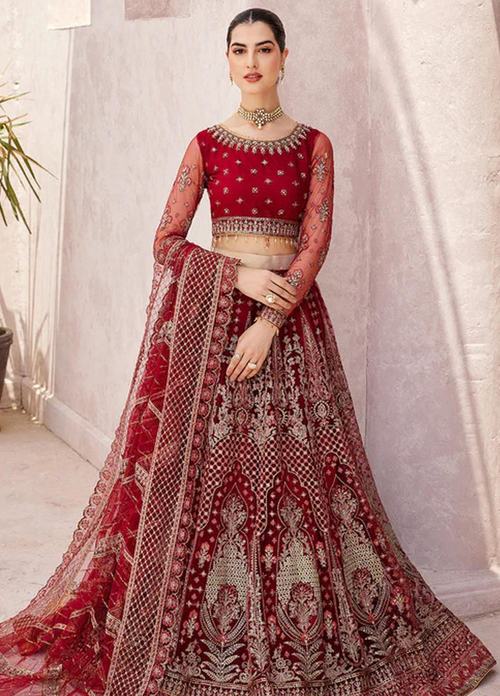 Mirha By Emaan Adeel Embroidered Net Suits Unstitched 3 Piece EA23M MH-203 - Wedding Collection