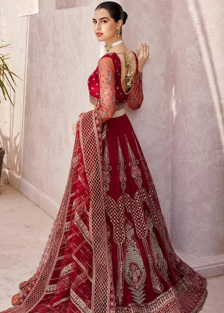 Mirha By Emaan Adeel Embroidered Net Suits Unstitched 3 Piece EA23M MH-203 - Wedding Collection