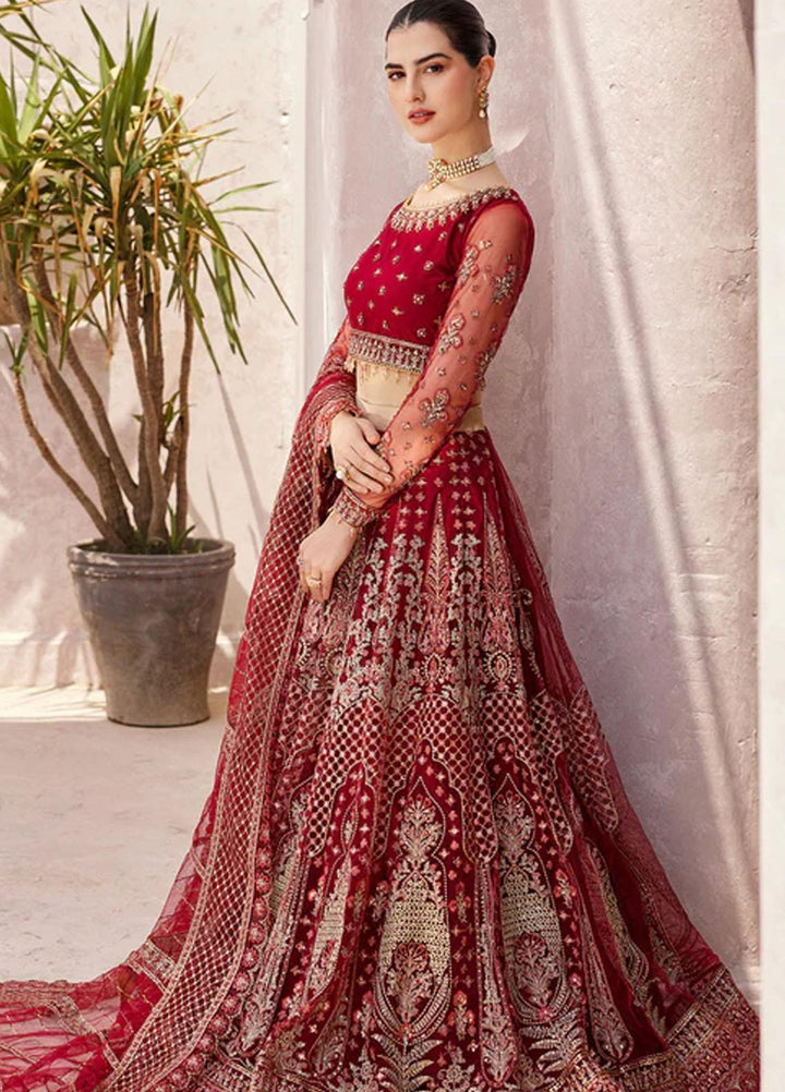 Mirha By Emaan Adeel Embroidered Net Suits Unstitched 3 Piece EA23M MH-203 - Wedding Collection