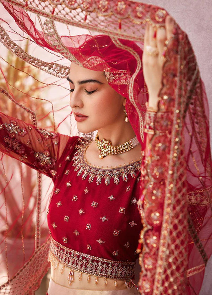 Mirha By Emaan Adeel Embroidered Net Suits Unstitched 3 Piece EA23M MH-203 - Wedding Collection