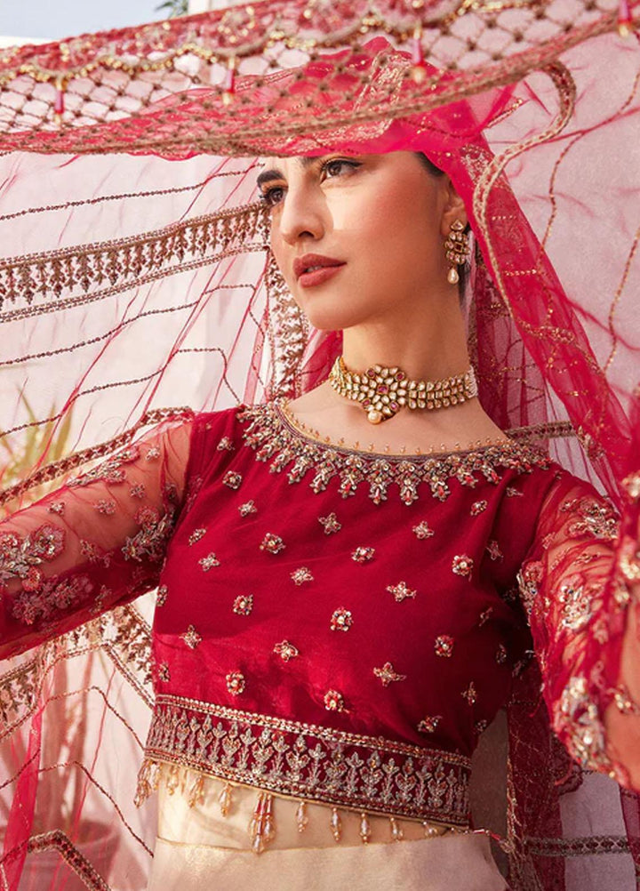 Mirha By Emaan Adeel Embroidered Net Suits Unstitched 3 Piece EA23M MH-203 - Wedding Collection