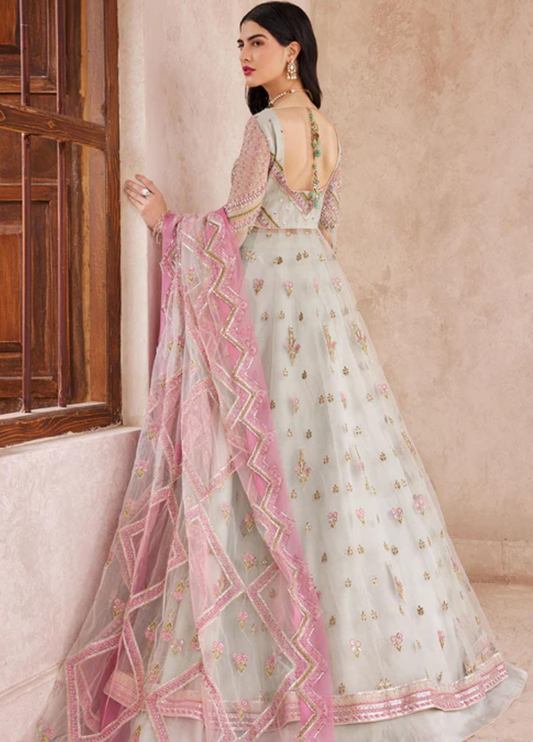 Mirha By Emaan Adeel Embroidered Net Suits Unstitched 3 Piece EA23M MH-204 - Wedding Collection