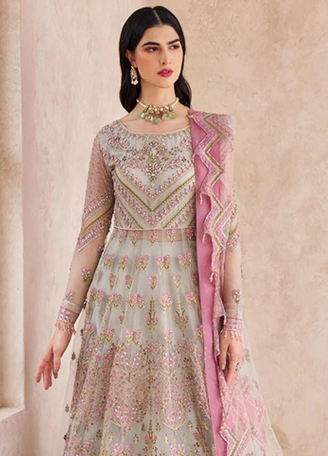 Mirha By Emaan Adeel Embroidered Net Suits Unstitched 3 Piece EA23M MH-204 - Wedding Collection