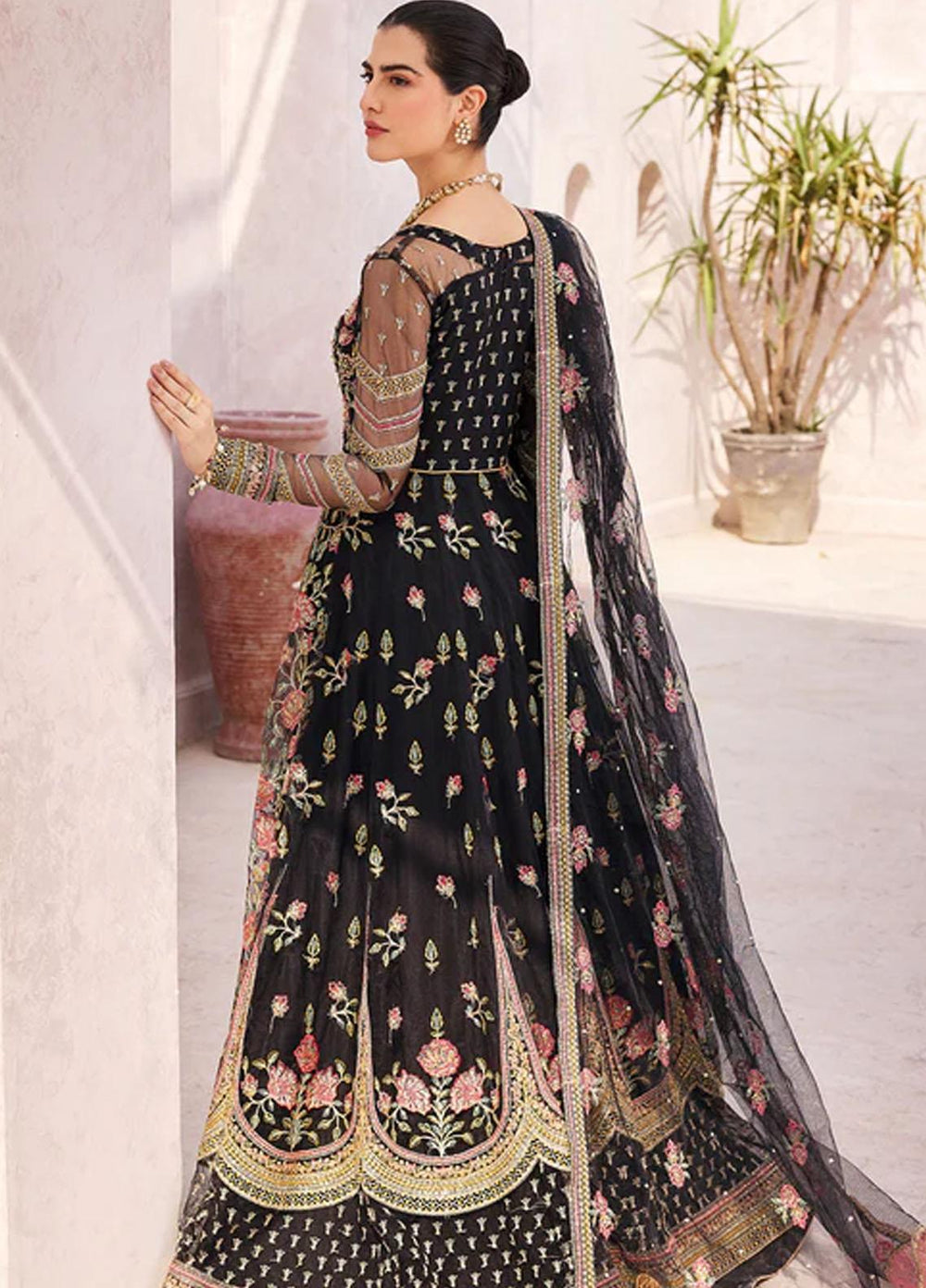 Mirha By Emaan Adeel Embroidered Net Suits Unstitched 3 Piece EA23M MH-205 - Wedding Collection