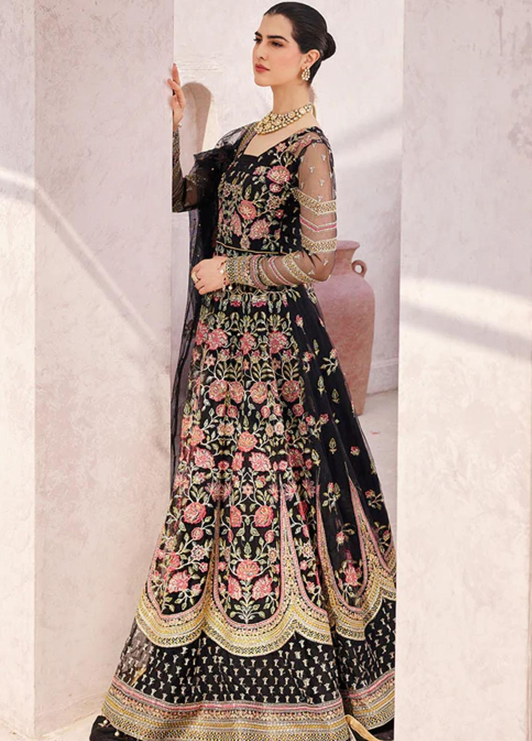 Mirha By Emaan Adeel Embroidered Net Suits Unstitched 3 Piece EA23M MH-205 - Wedding Collection