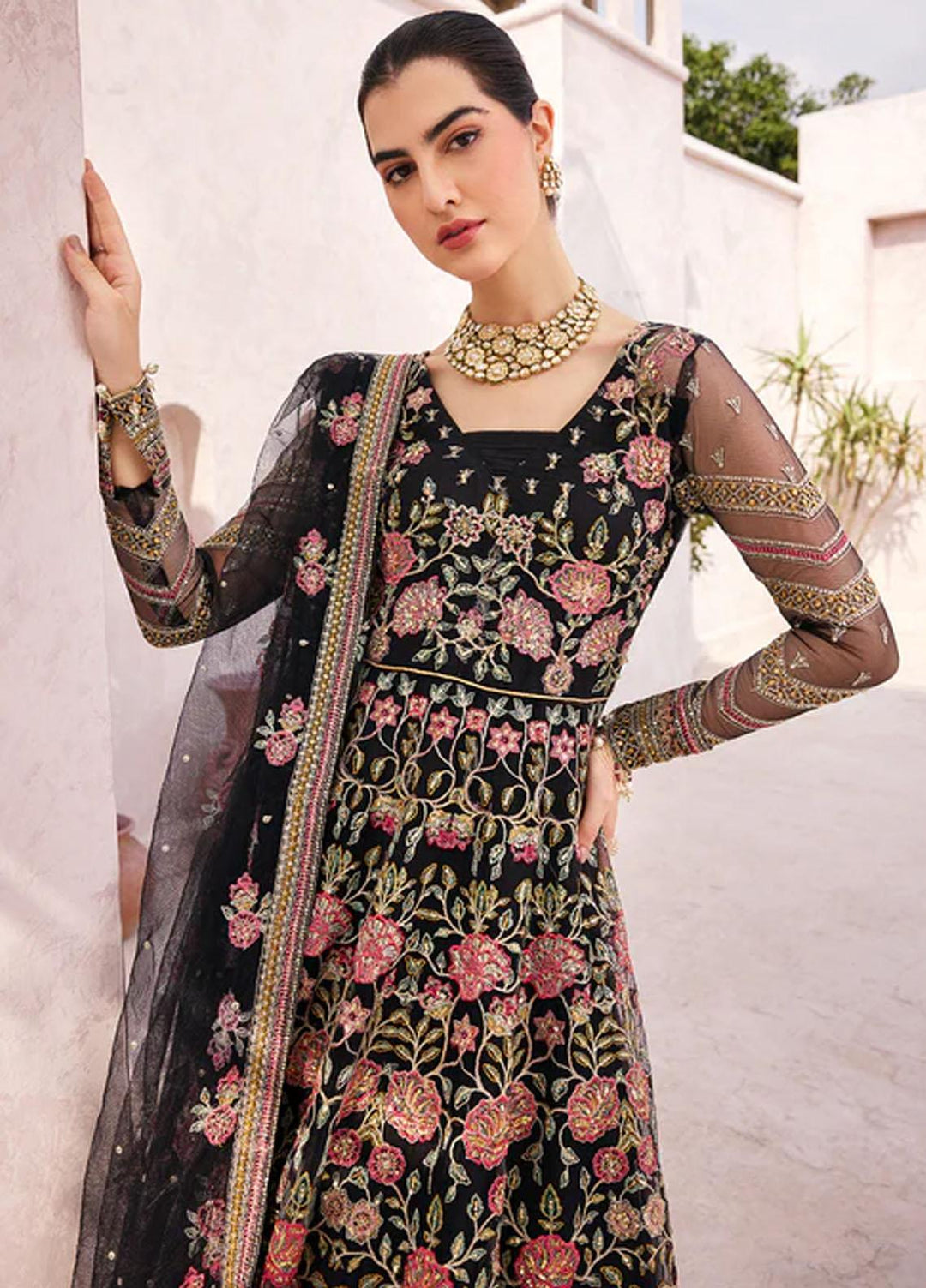Mirha By Emaan Adeel Embroidered Net Suits Unstitched 3 Piece EA23M MH-205 - Wedding Collection